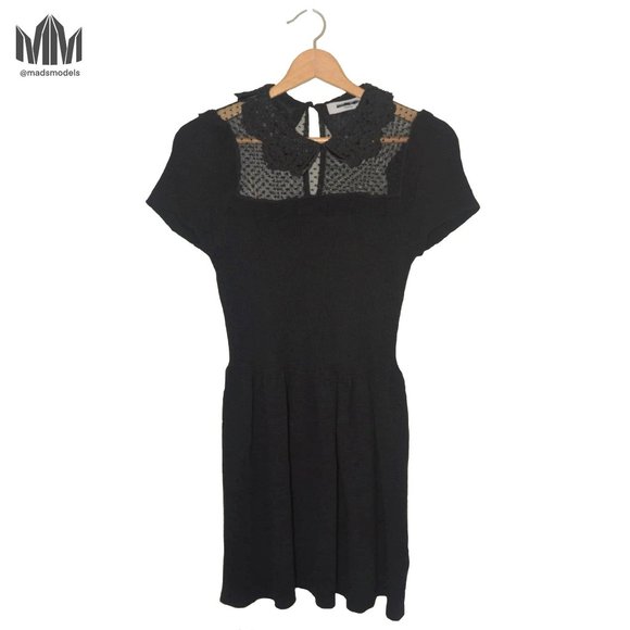 Valentino | Black Stretch Knit Short Sleeve Dress - Picture 1 of 13